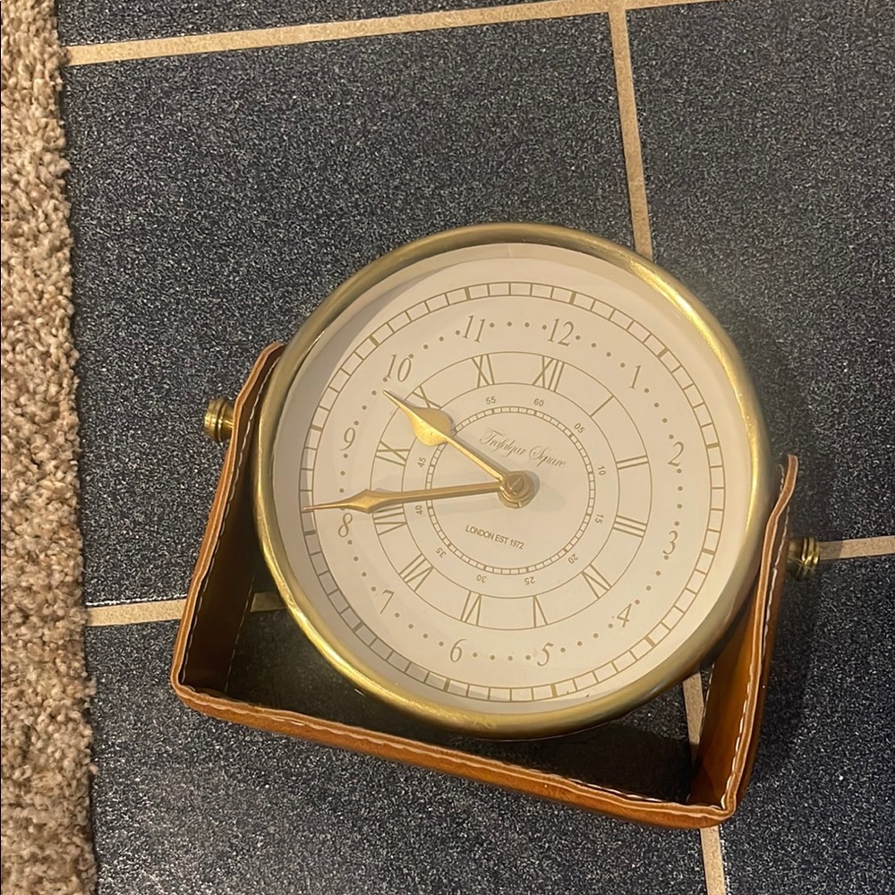 Gold and Brown Table Clock